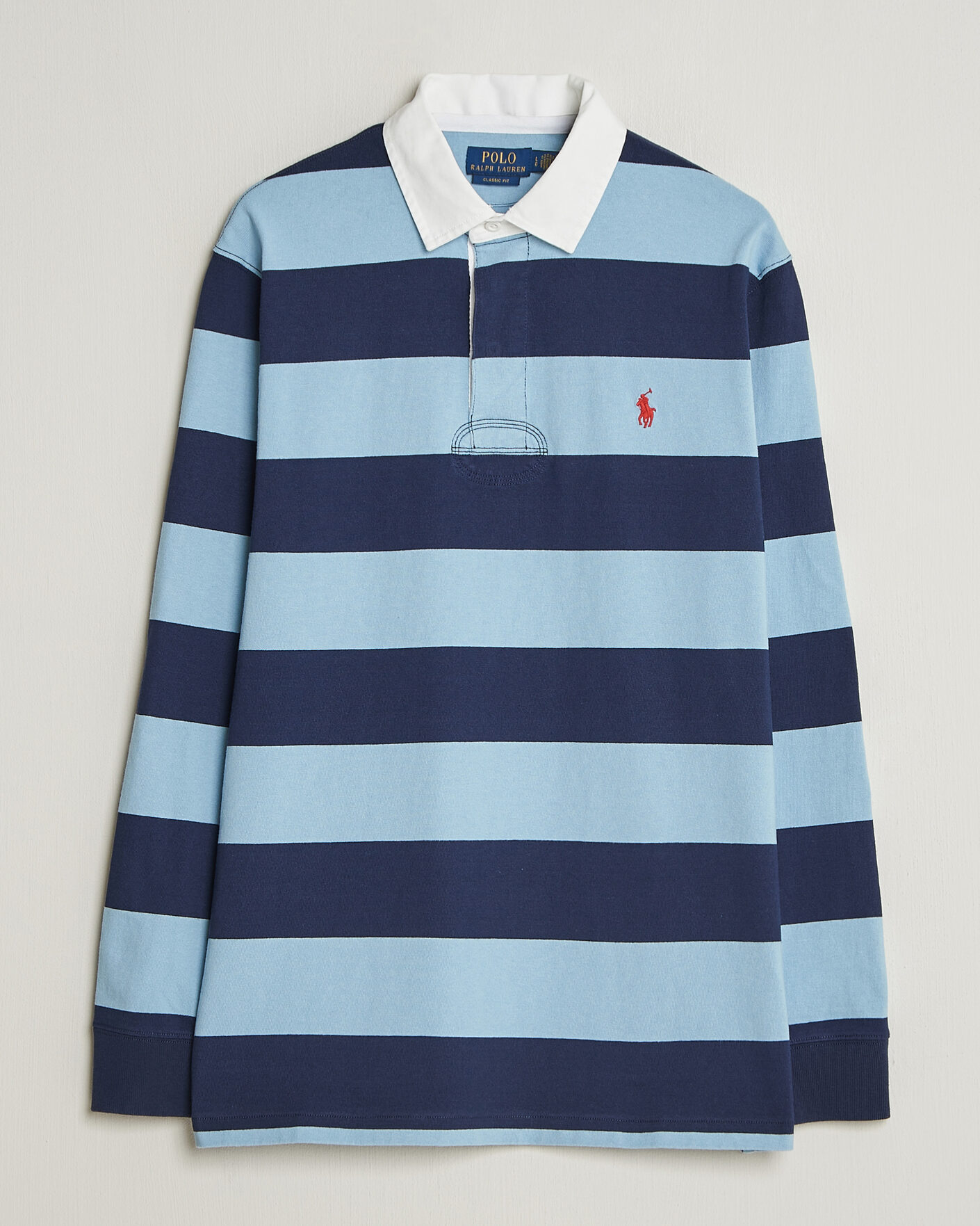 Herr | Tröjor | Polo Ralph Lauren | Jersey Striped Rugger Powder Blue/Newport Navy