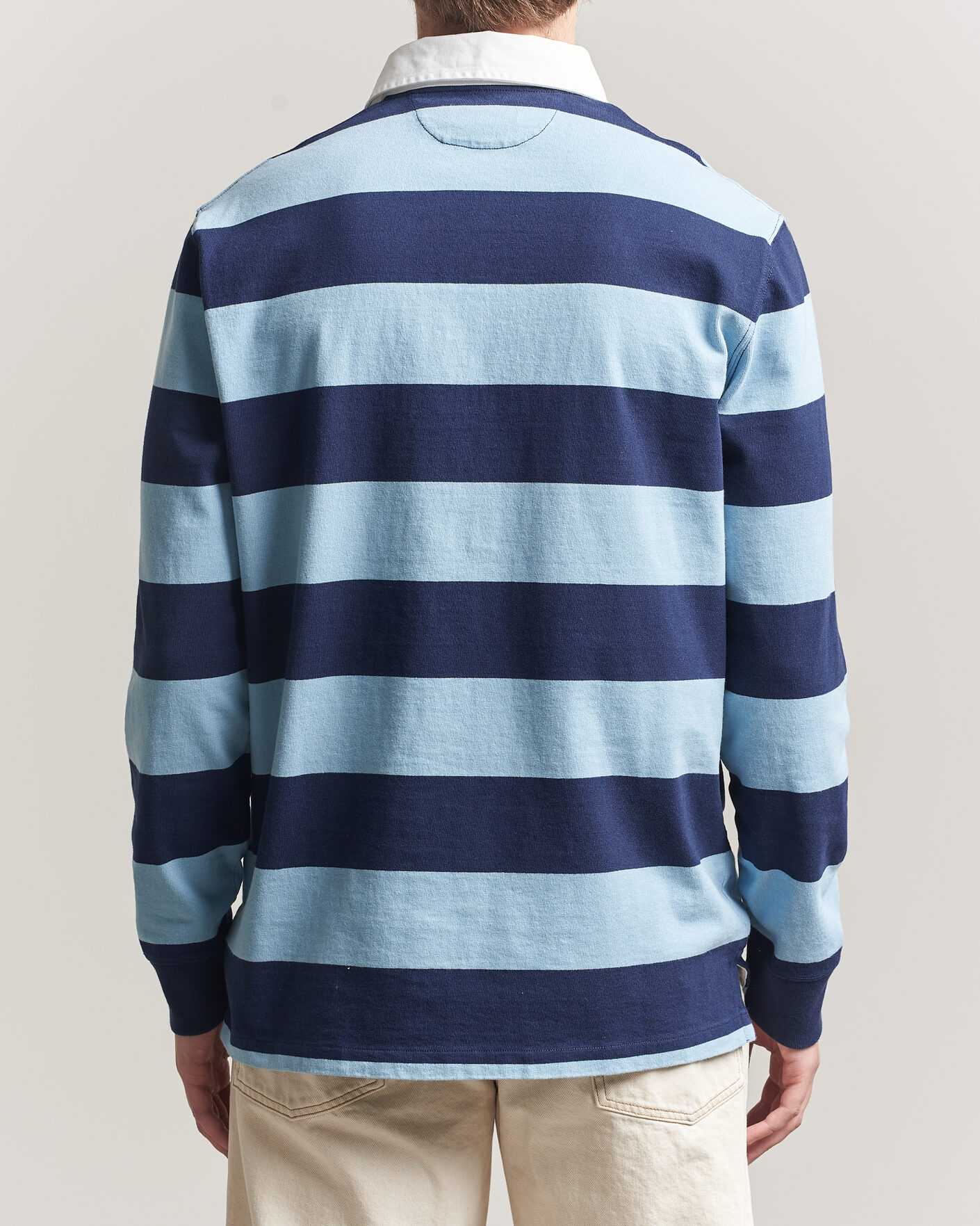 Herr | Tröjor | Polo Ralph Lauren | Jersey Striped Rugger Powder Blue/Newport Navy