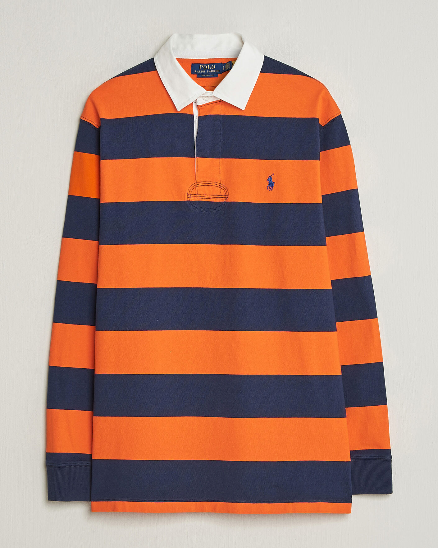 Herr | Tröjor | Polo Ralph Lauren | Jersey Striped Rugger Sailing Orange/Newport Navy