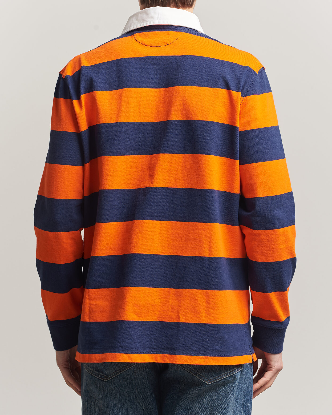 Herr | Tröjor | Polo Ralph Lauren | Jersey Striped Rugger Sailing Orange/Newport Navy