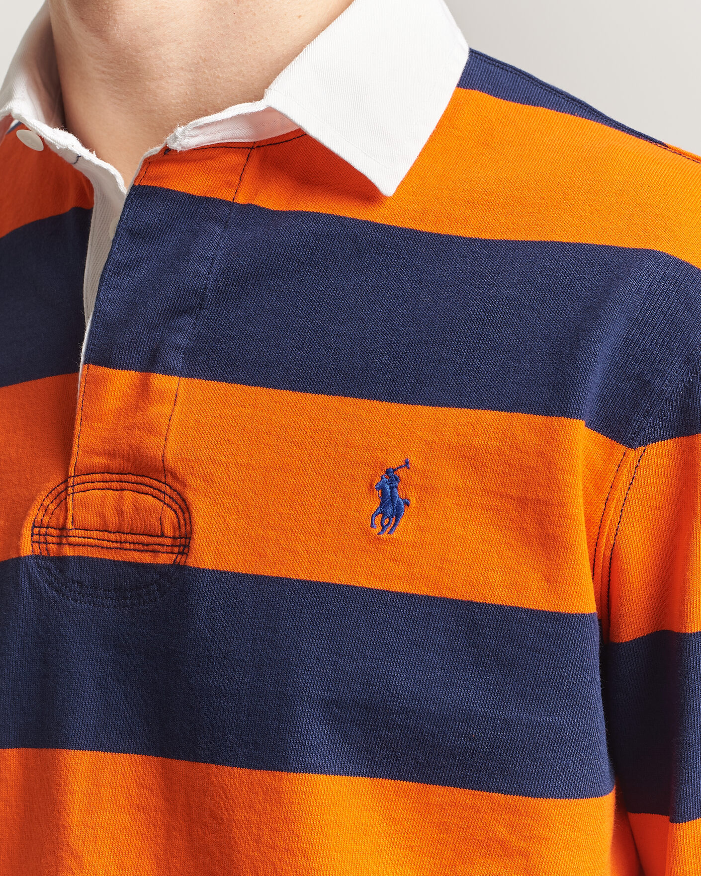 Herr | Tröjor | Polo Ralph Lauren | Jersey Striped Rugger Sailing Orange/Newport Navy