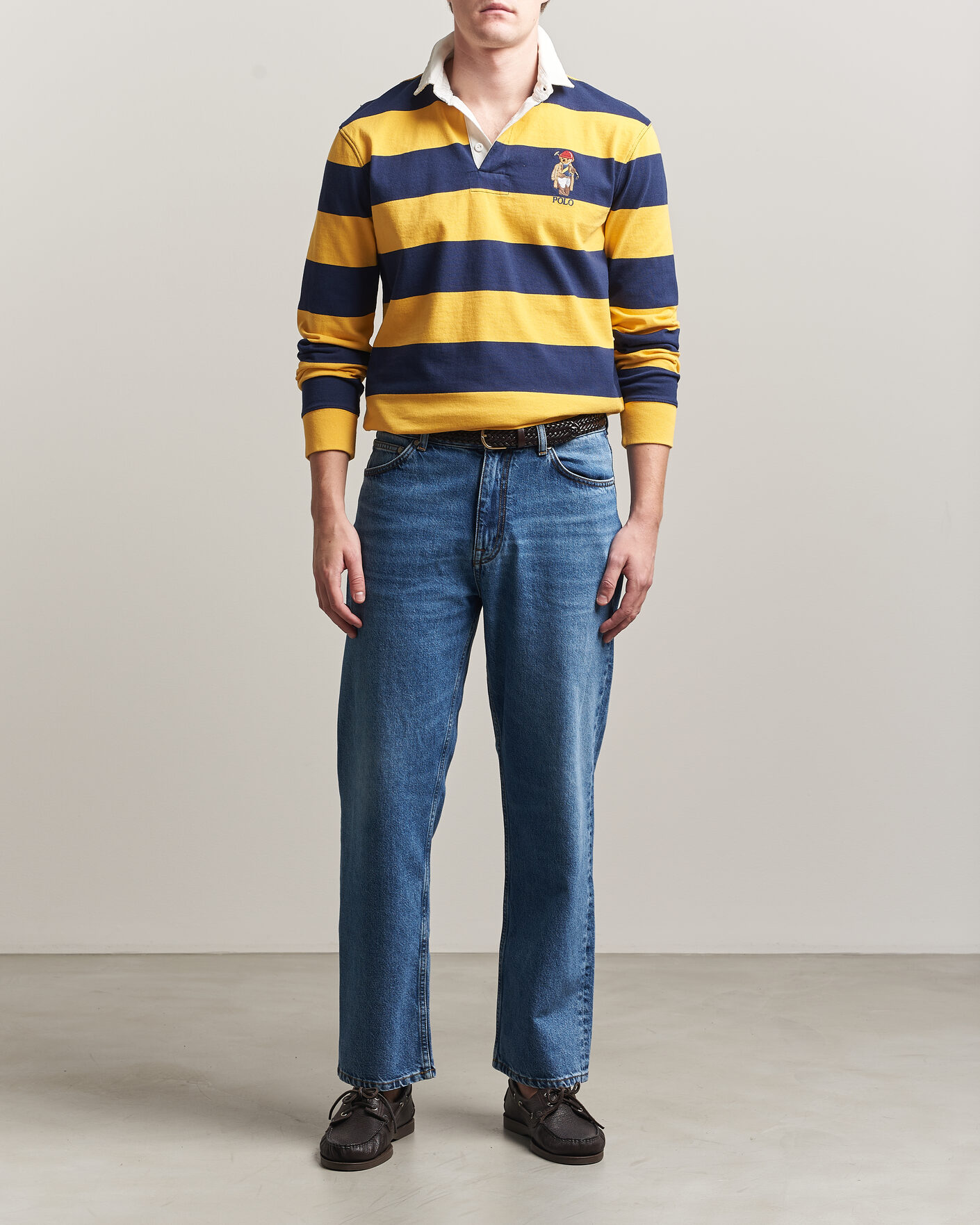 Herr | Tröjor | Polo Ralph Lauren | Jersey Striped Rugger Newport Navy/Gold