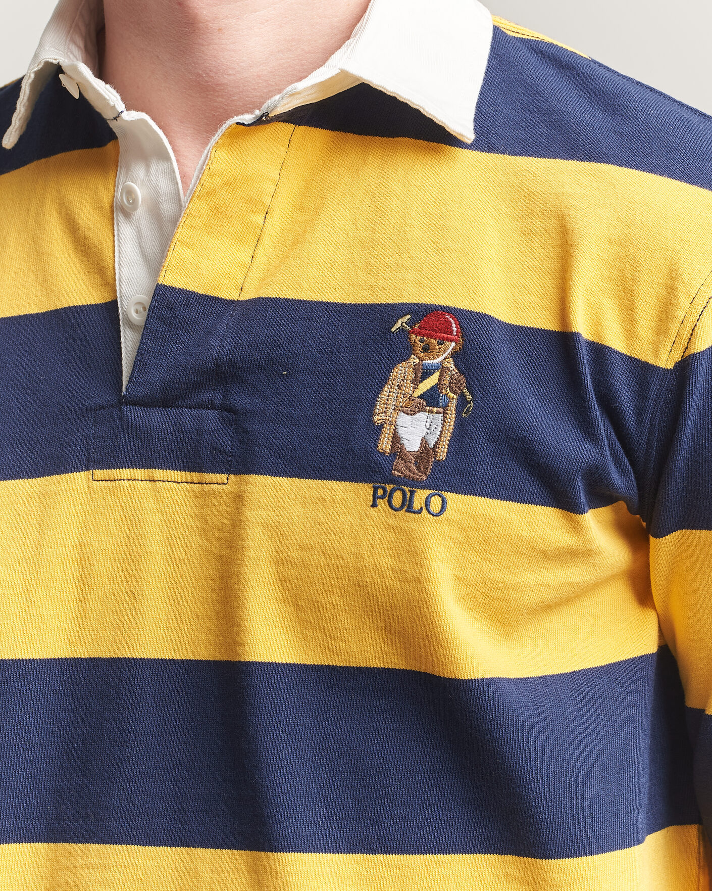 Herr | Tröjor | Polo Ralph Lauren | Jersey Striped Rugger Newport Navy/Gold