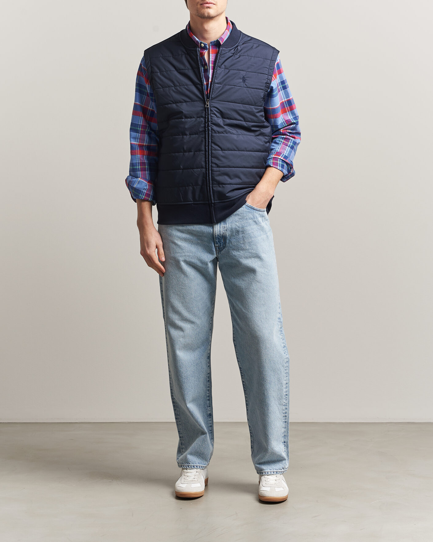 Herr | Västar | Polo Ralph Lauren | Double Knitted Jaquard Vest Aviator Navy