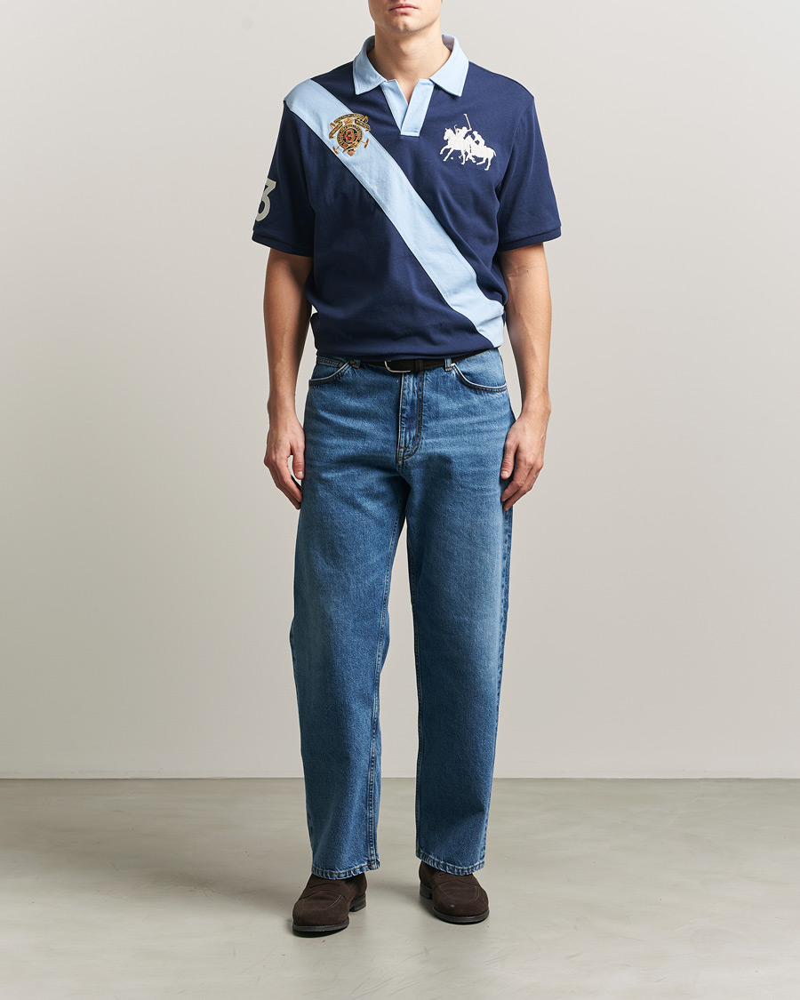 Herr | Pikéer | Polo Ralph Lauren | Diagonal Striped Polo Newport Navy