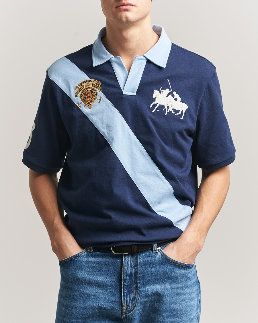 Herr | Pikéer | Polo Ralph Lauren | Diagonal Striped Polo Newport Navy