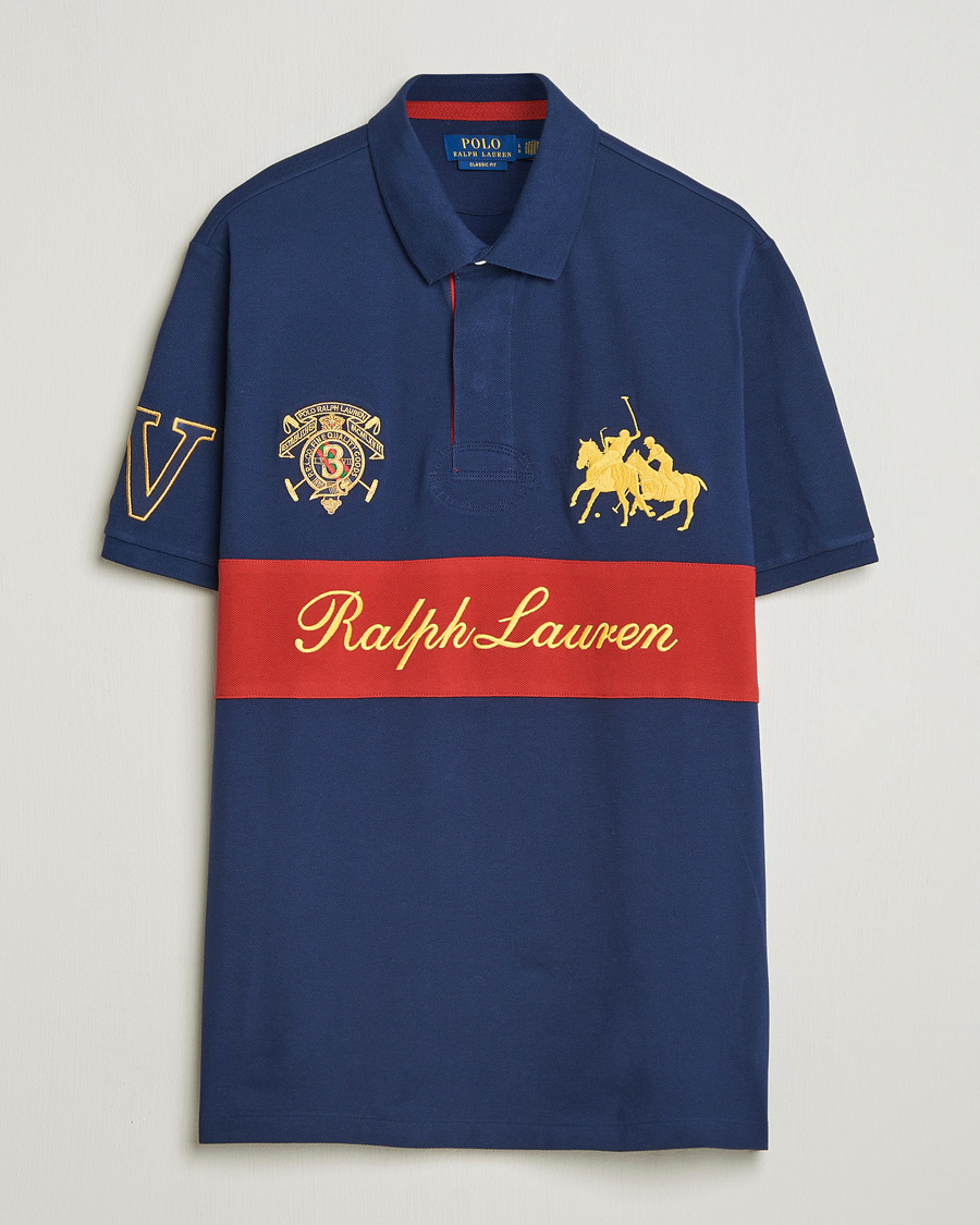Herr | Pikéer | Polo Ralph Lauren | Block Striped Polo Newport Navy