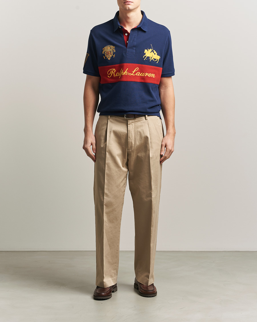 Herr | Pikéer | Polo Ralph Lauren | Block Striped Polo Newport Navy