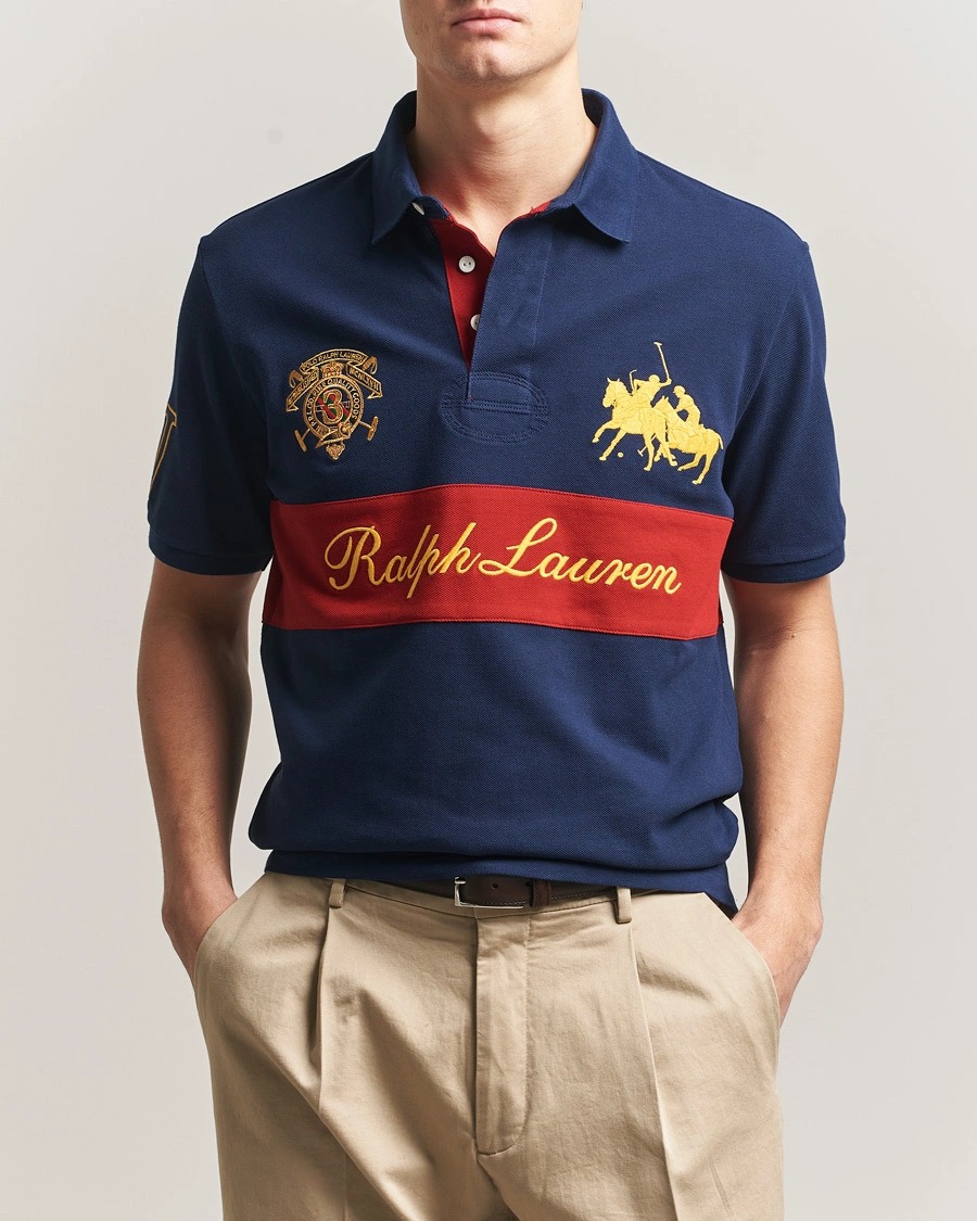 Herr | Pikéer | Polo Ralph Lauren | Block Striped Polo Newport Navy