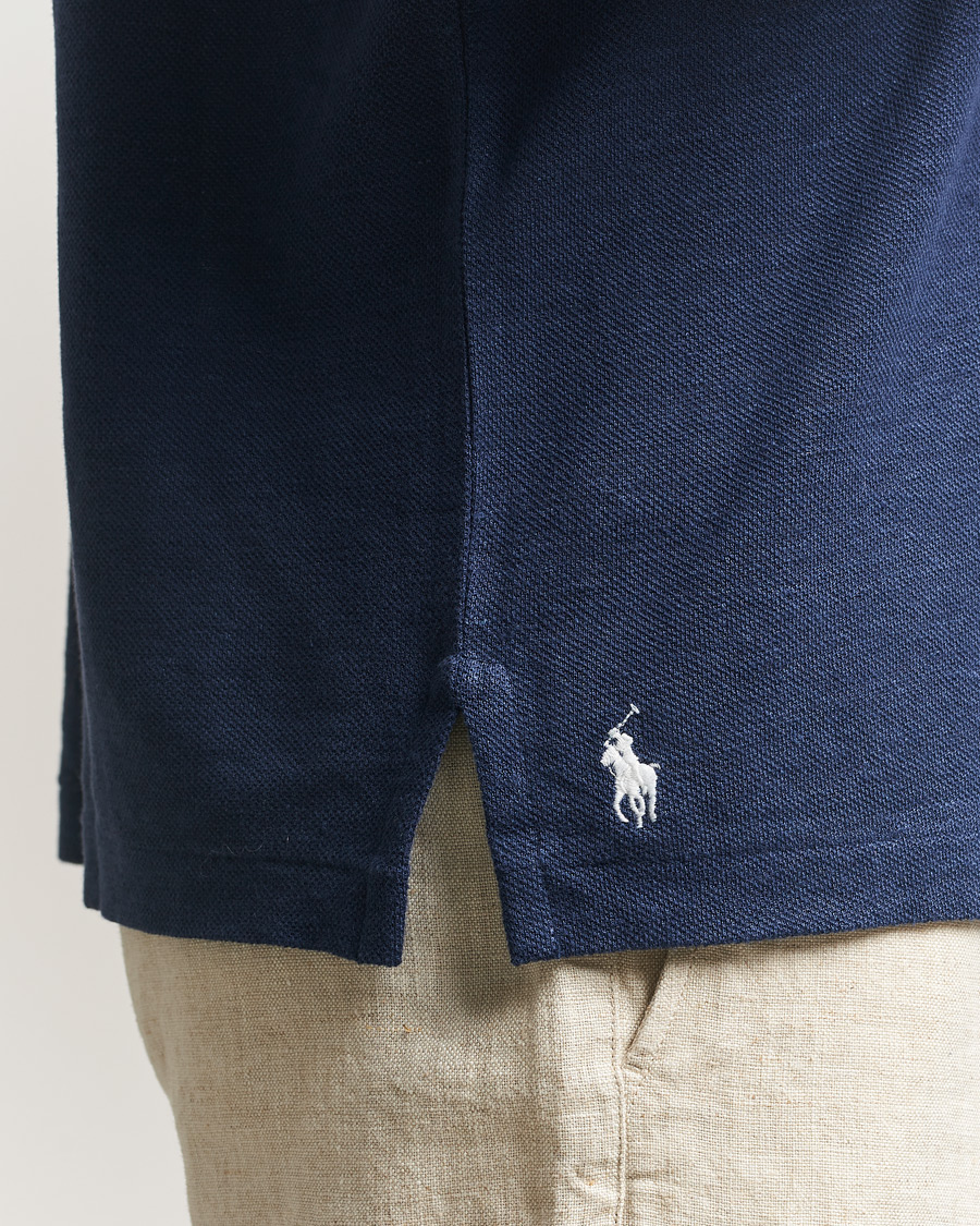 Herr | Pikéer | Polo Ralph Lauren | Long Sleeve Linen Polo Newport Navy