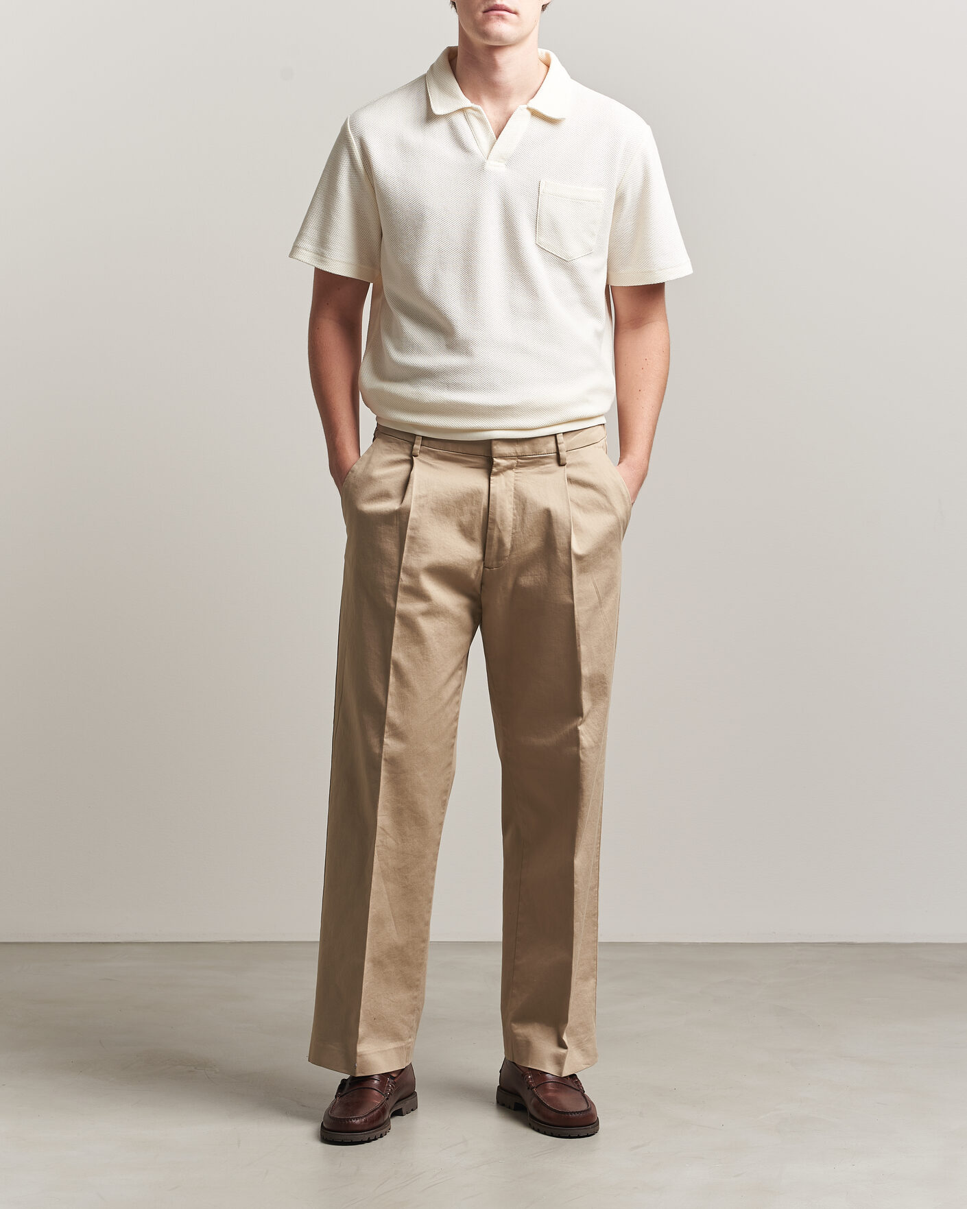 Herr | Pikéer | Polo Ralph Lauren | Knitted Polo Pale Cream