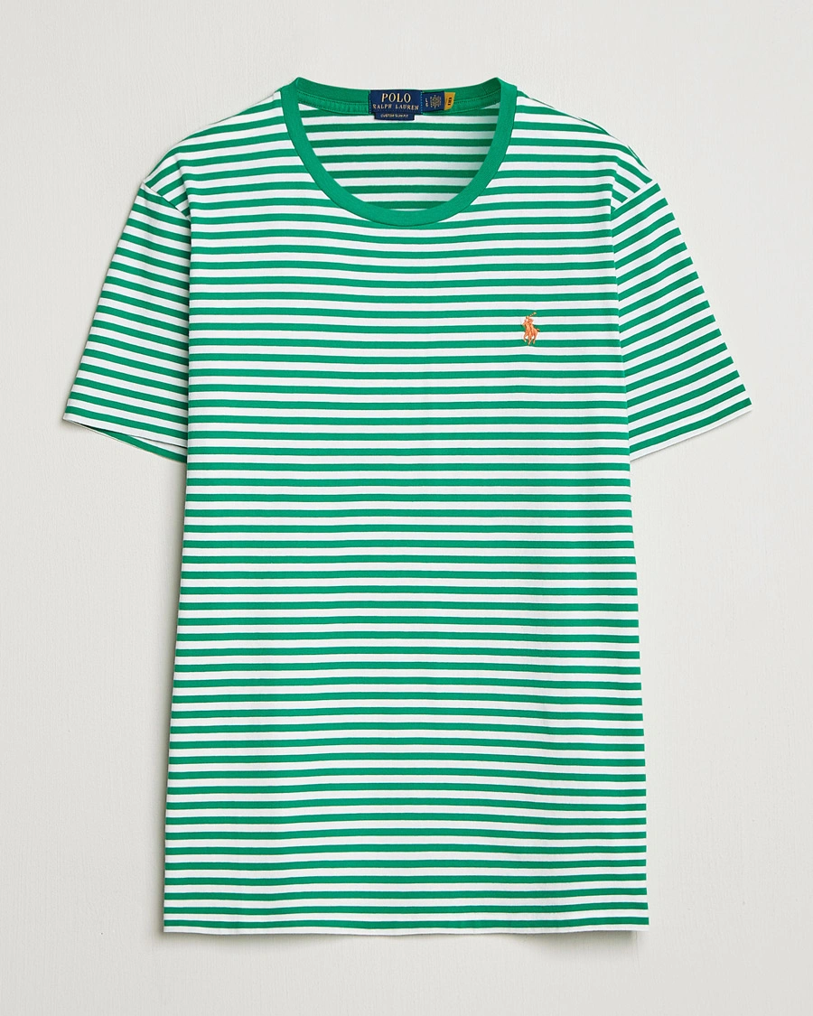 Herr | T-Shirts | Polo Ralph Lauren | Crew Neck Striped T-Shirt Billiard/White