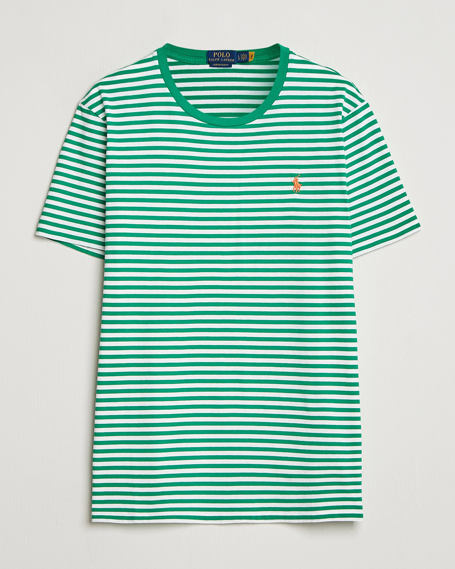 Herr | T-Shirts | Polo Ralph Lauren | Crew Neck Striped T-Shirt Billiard/White