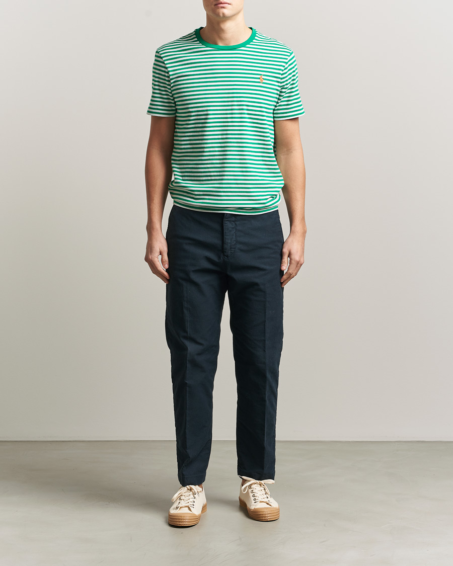 Herr | T-Shirts | Polo Ralph Lauren | Crew Neck Striped T-Shirt Billiard/White
