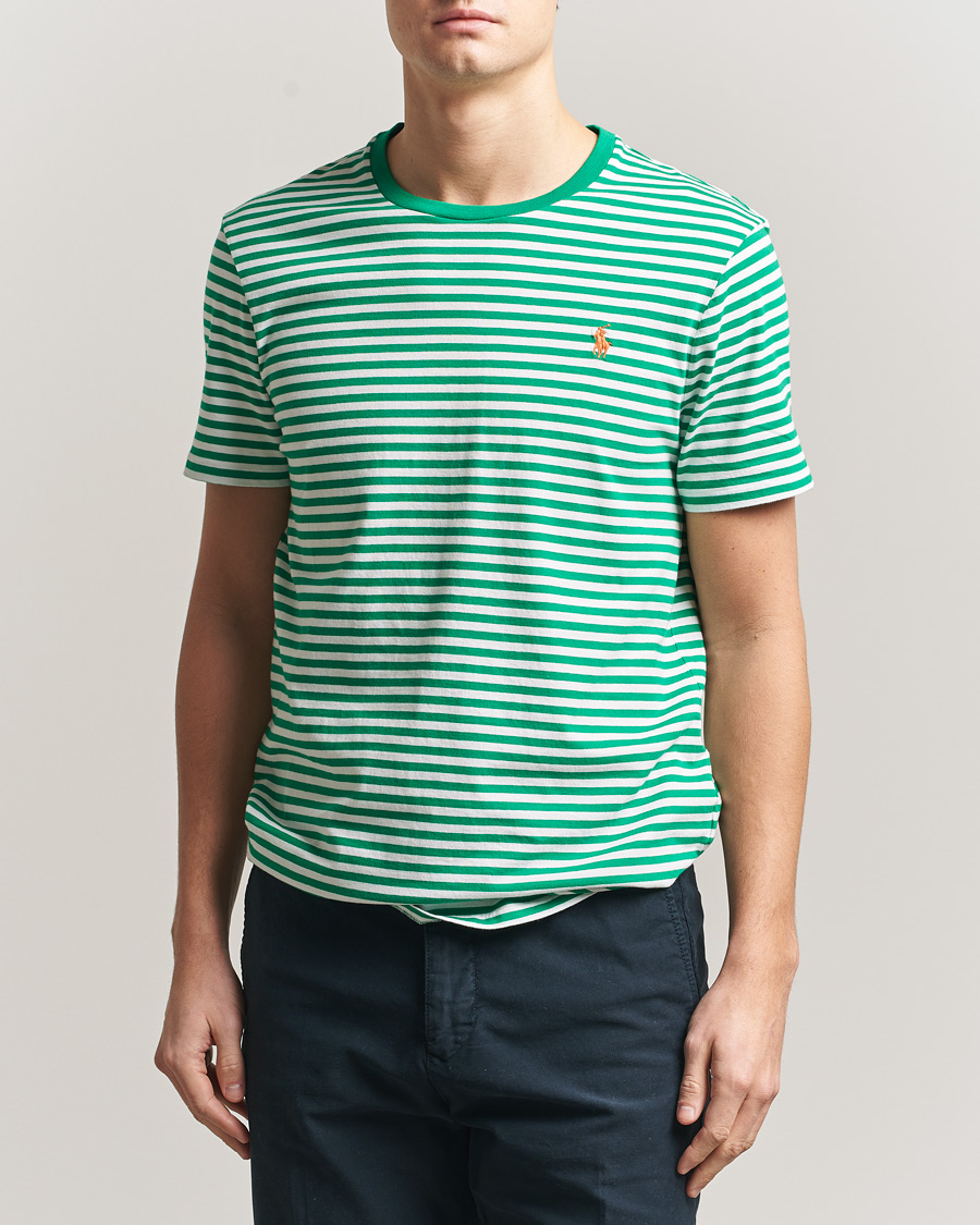 Herr | T-Shirts | Polo Ralph Lauren | Crew Neck Striped T-Shirt Billiard/White