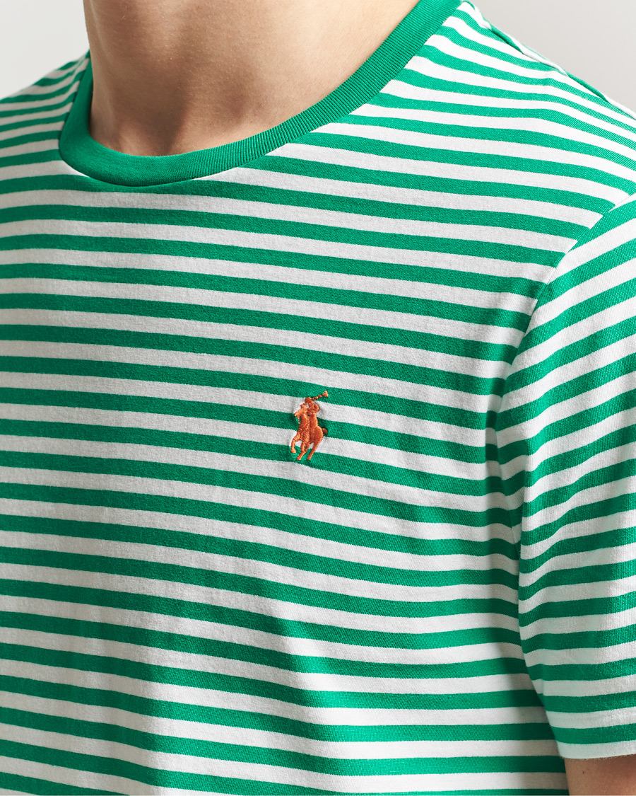 Herr | T-Shirts | Polo Ralph Lauren | Crew Neck Striped T-Shirt Billiard/White