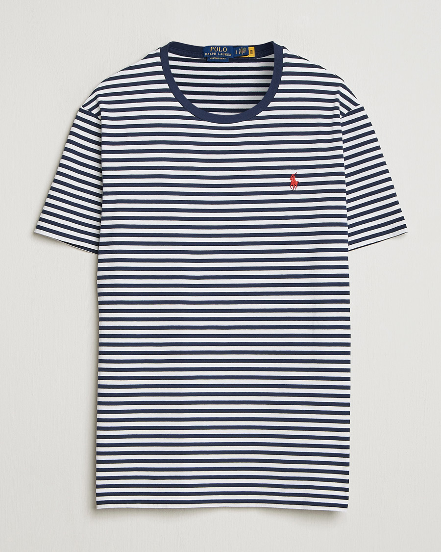 Herr | T-Shirts | Polo Ralph Lauren | Crew Neck Striped T-Shirt Newport Navy/White