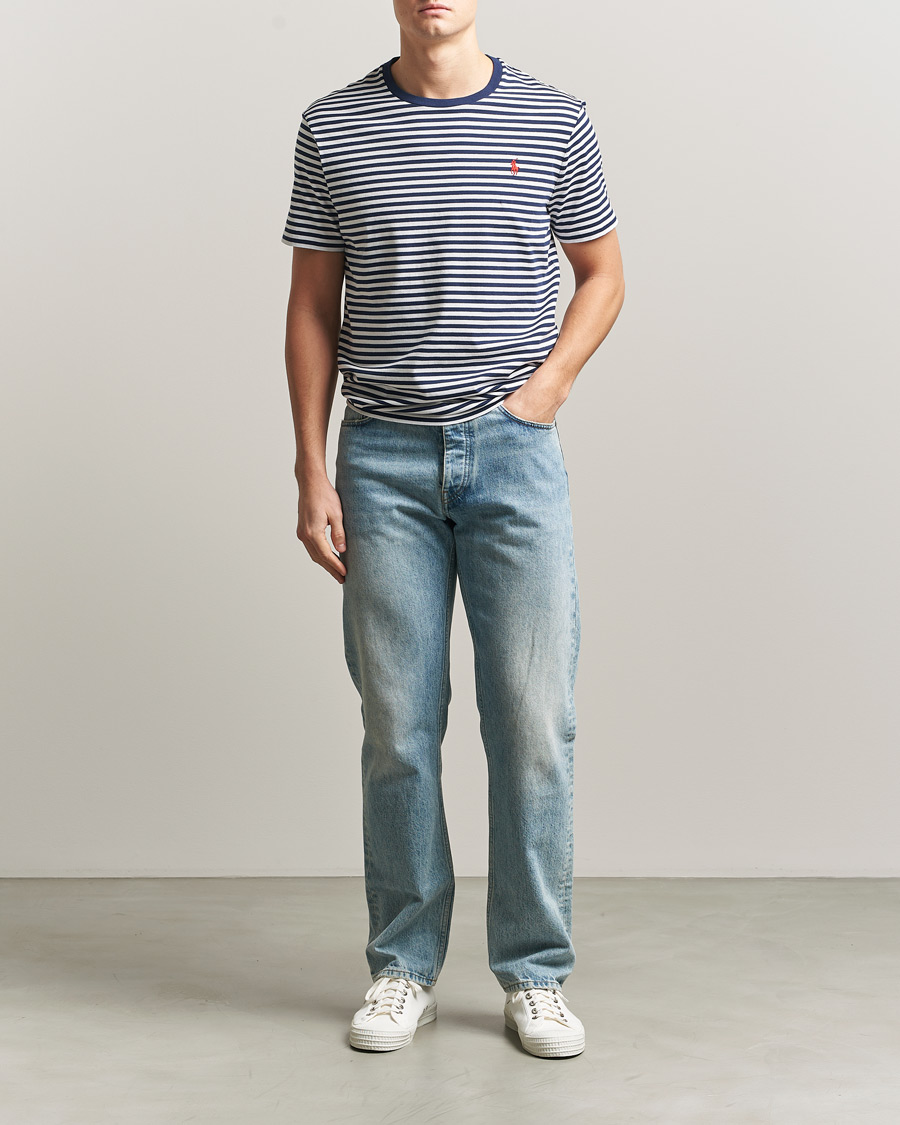 Herr | T-Shirts | Polo Ralph Lauren | Crew Neck Striped T-Shirt Newport Navy/White
