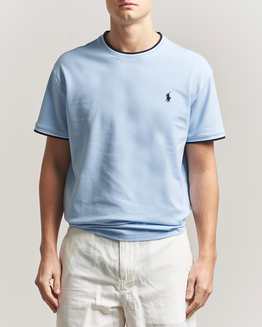 Herr | T-Shirts | Polo Ralph Lauren | Mesh Polo T-Shirt Office Blue
