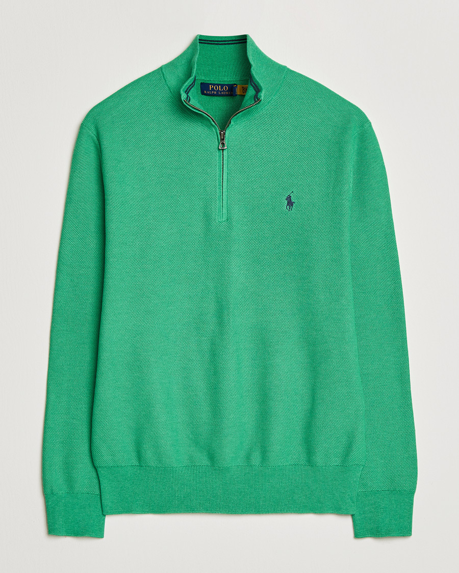Herr | Tröjor | Polo Ralph Lauren | Textured Half Zip Palm Green Heather