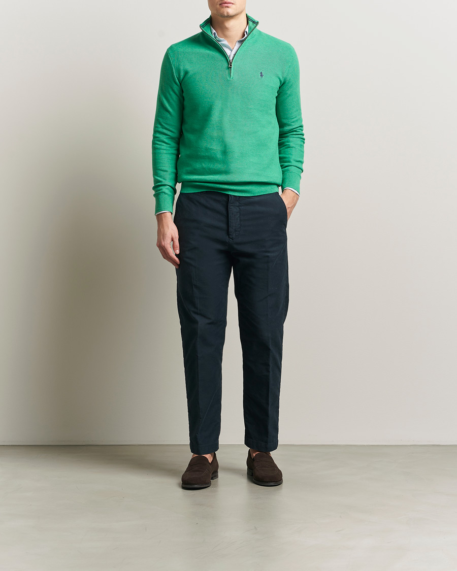 Herr | Tröjor | Polo Ralph Lauren | Textured Half Zip Palm Green Heather