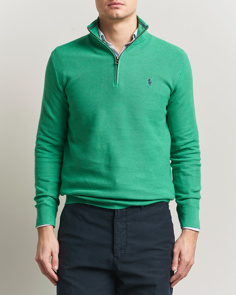 Herr | Tröjor | Polo Ralph Lauren | Textured Half Zip Palm Green Heather