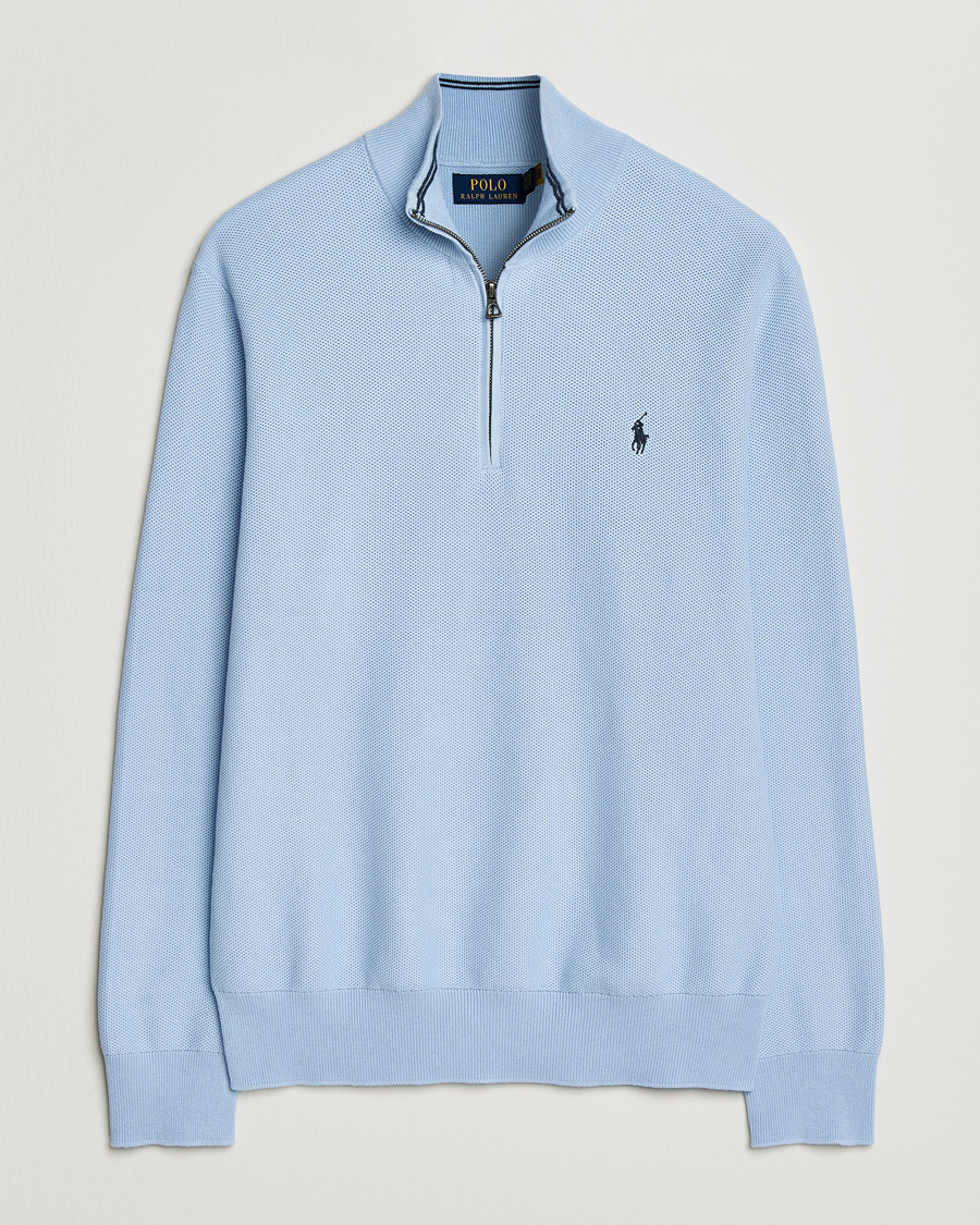 Herr | Tröjor | Polo Ralph Lauren | Textured Half Zip Office Blue
