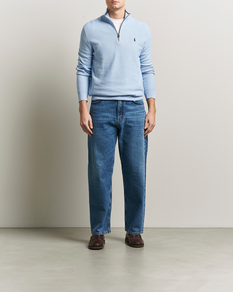 Herr | Tröjor | Polo Ralph Lauren | Textured Half Zip Office Blue