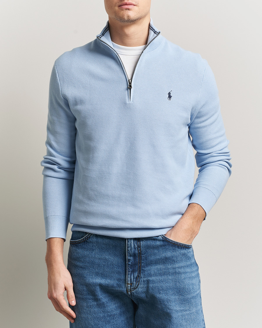 Herr | Tröjor | Polo Ralph Lauren | Textured Half Zip Office Blue