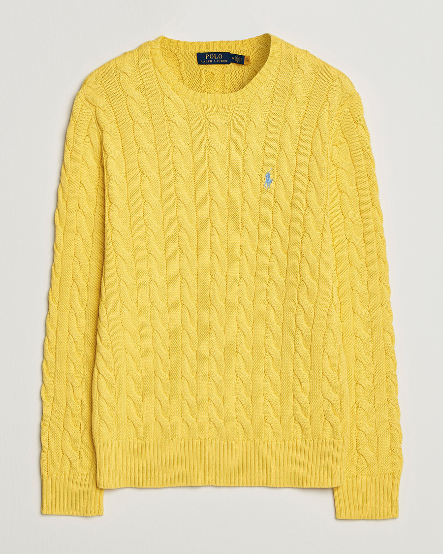 Herr | Tröjor | Polo Ralph Lauren | Cotton Cable Pullover Sunfish Yellow