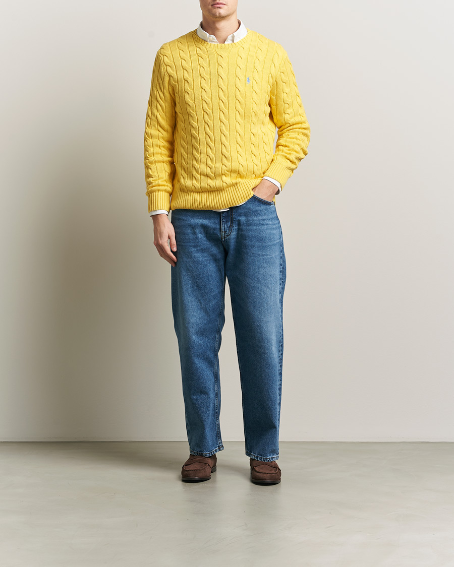 Herr | Tröjor | Polo Ralph Lauren | Cotton Cable Pullover Sunfish Yellow