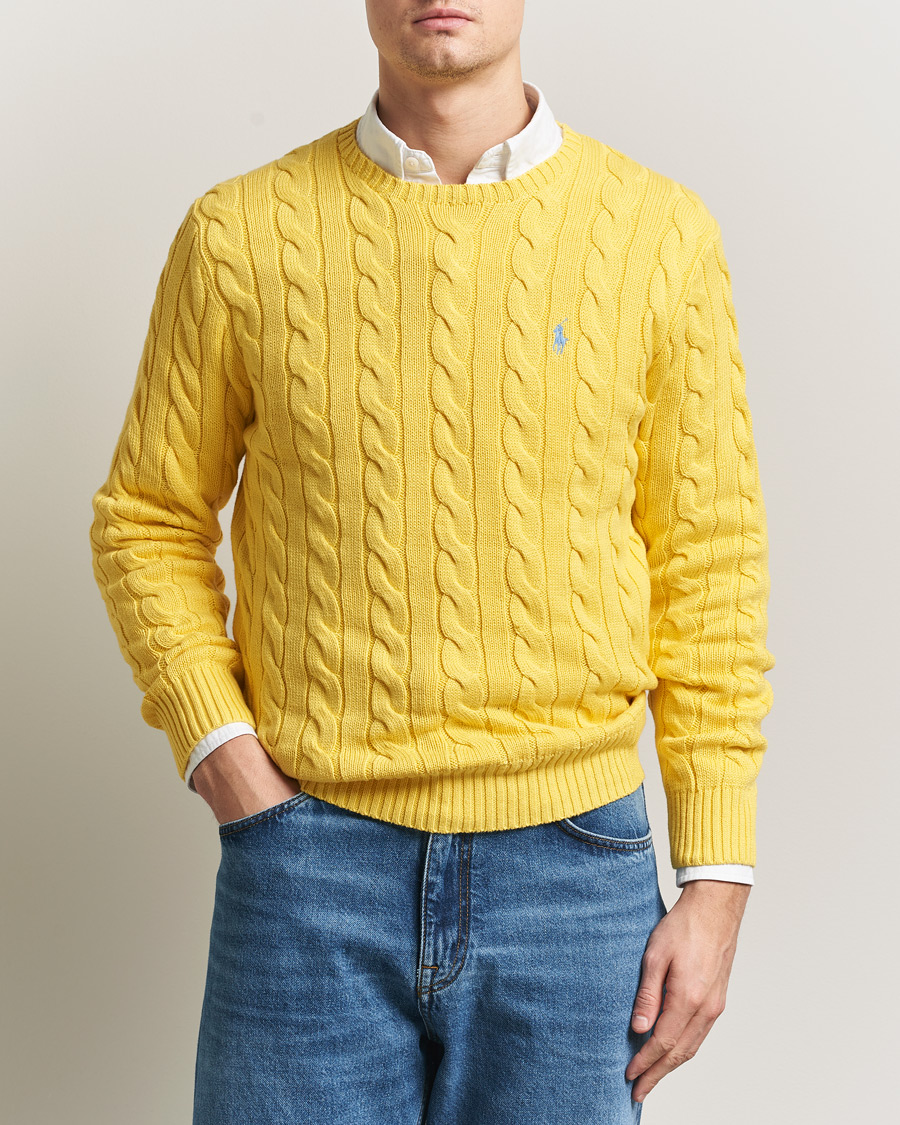 Herr | Tröjor | Polo Ralph Lauren | Cotton Cable Pullover Sunfish Yellow