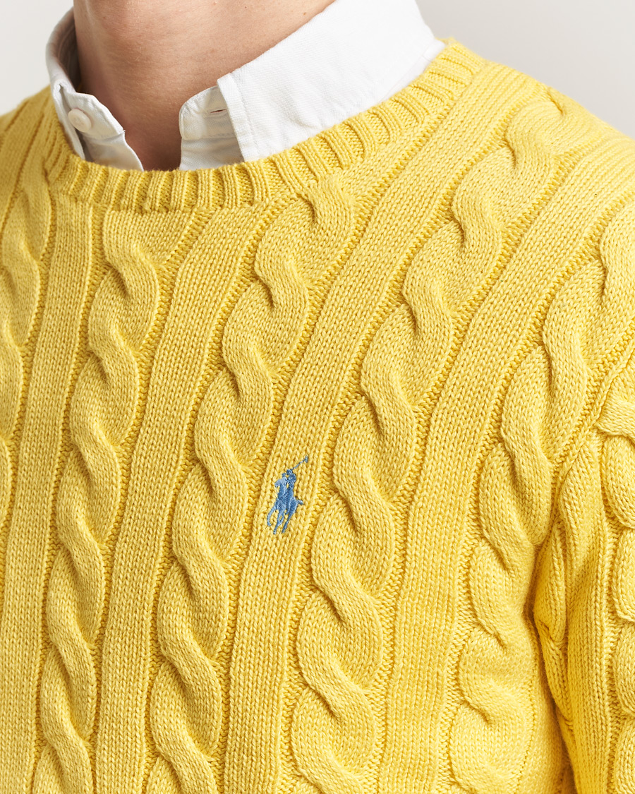 Herr | Tröjor | Polo Ralph Lauren | Cotton Cable Pullover Sunfish Yellow