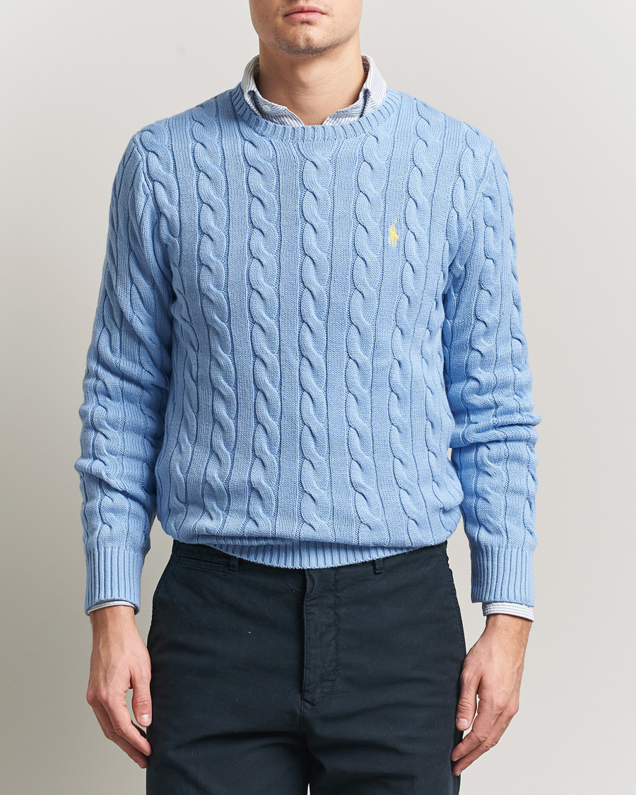 Herr | Tröjor | Polo Ralph Lauren | Cotton Cable Pullover Austin Blue