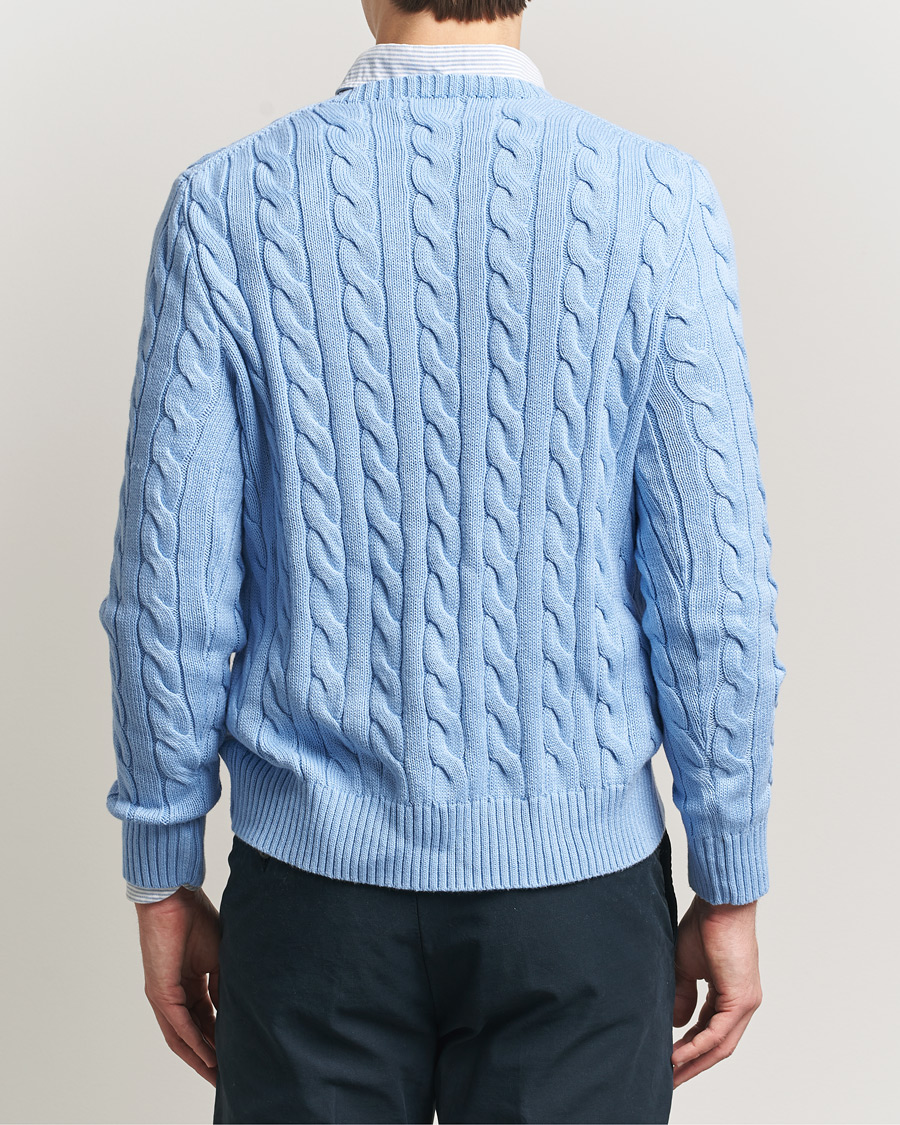 Herr | Tröjor | Polo Ralph Lauren | Cotton Cable Pullover Austin Blue