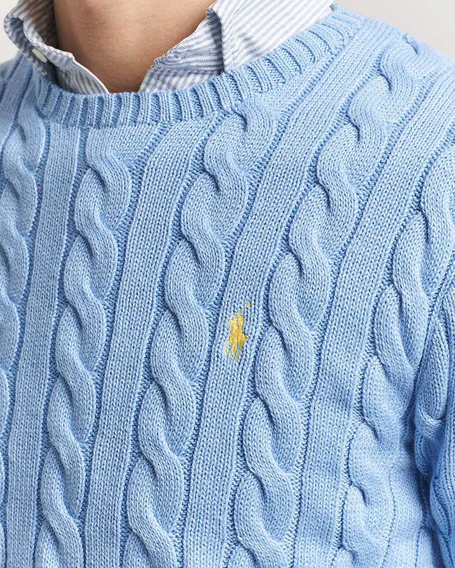 Herr | Tröjor | Polo Ralph Lauren | Cotton Cable Pullover Austin Blue