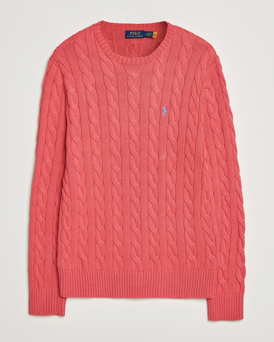 Herr | Tröjor | Polo Ralph Lauren | Cotton Cable Pullover Pale Red