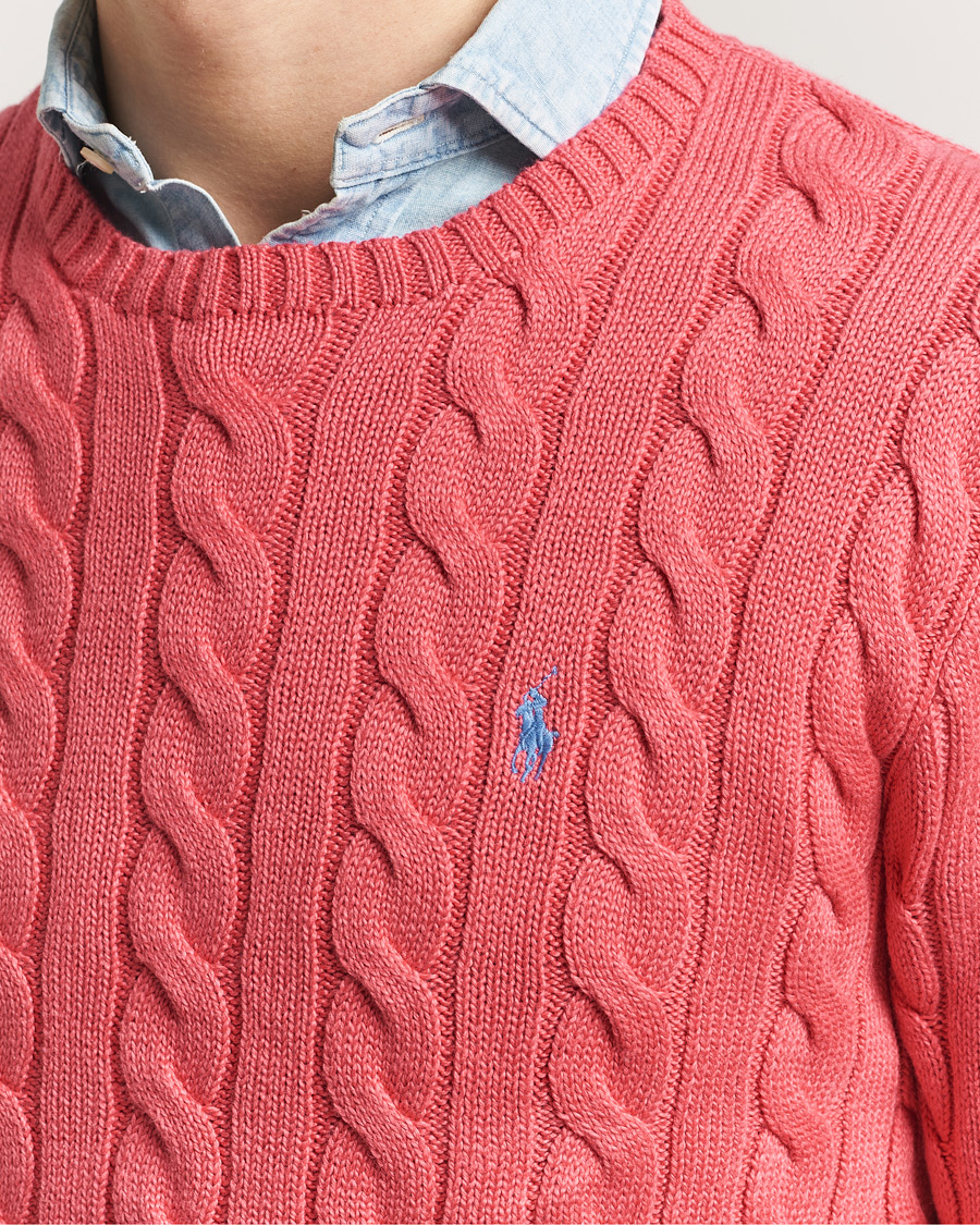 Herr | Tröjor | Polo Ralph Lauren | Cotton Cable Pullover Pale Red