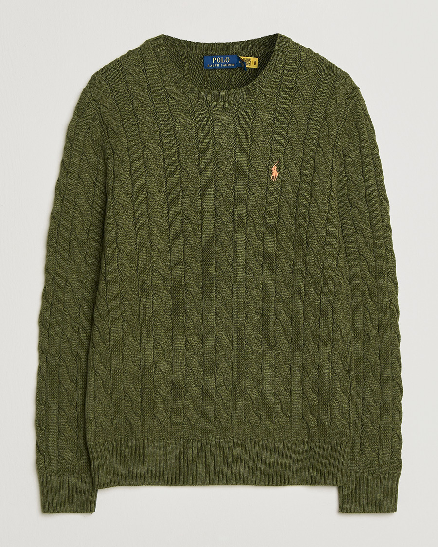Herr | Tröjor | Polo Ralph Lauren | Cotton Cable Pullover Garden Trail Heather