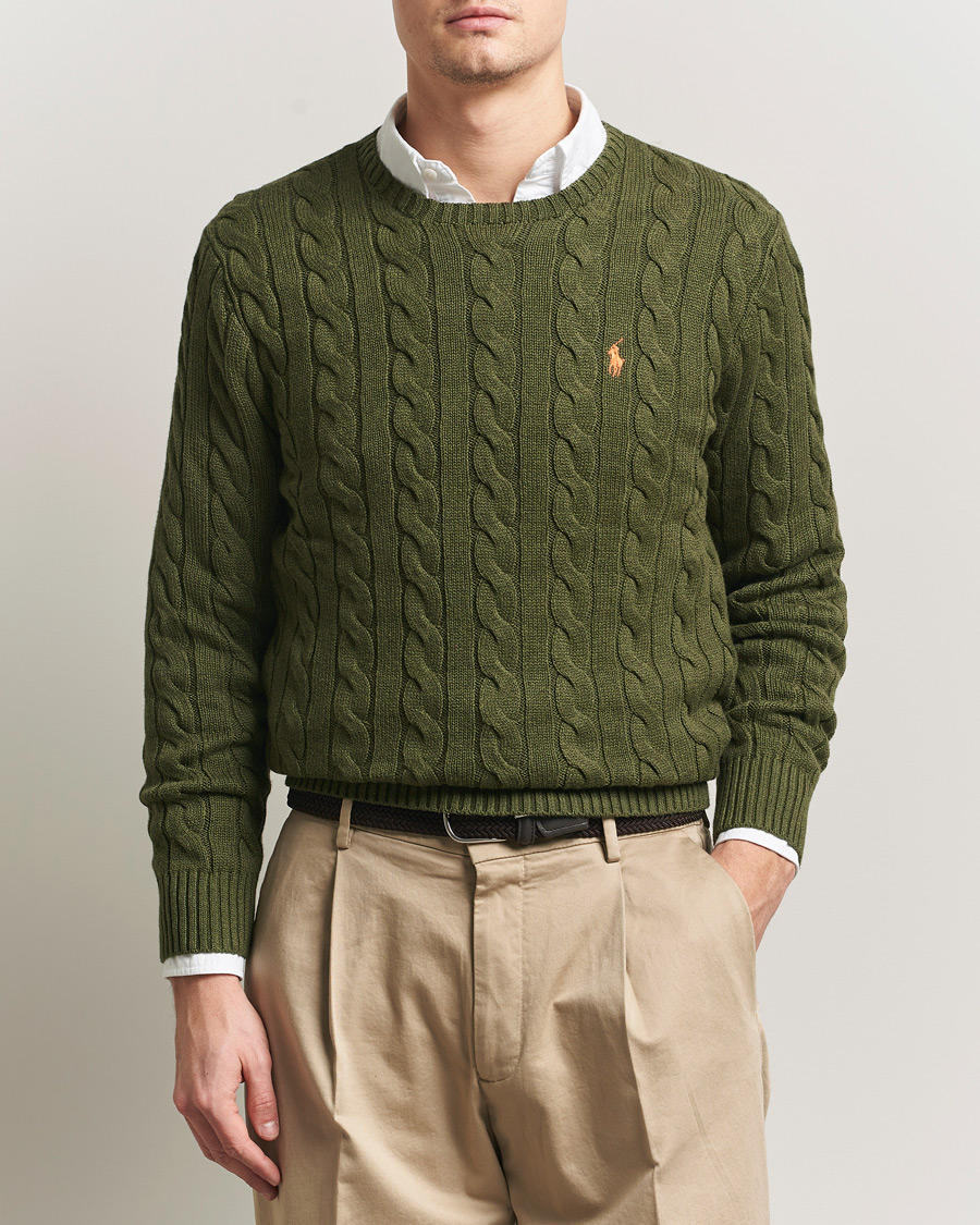 Herr | Tröjor | Polo Ralph Lauren | Cotton Cable Pullover Garden Trail Heather