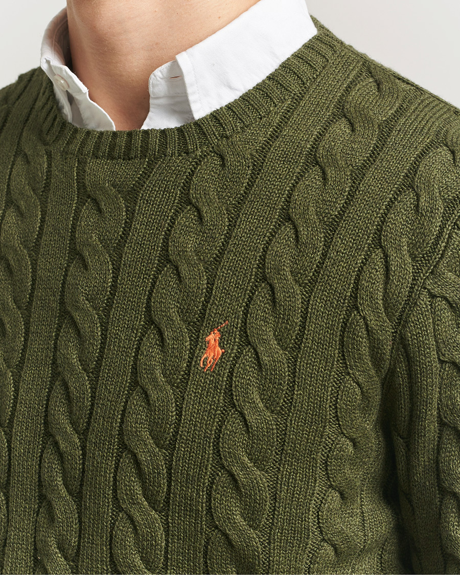 Herr | Tröjor | Polo Ralph Lauren | Cotton Cable Pullover Garden Trail Heather