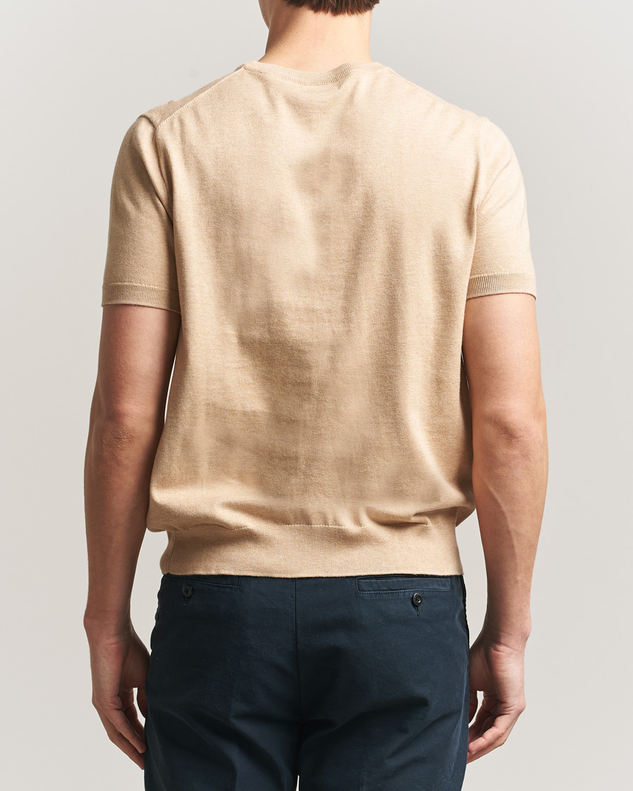 Herr | T-Shirts | Polo Ralph Lauren | Knitted Short Sleeve T-Shirt Camel Melange