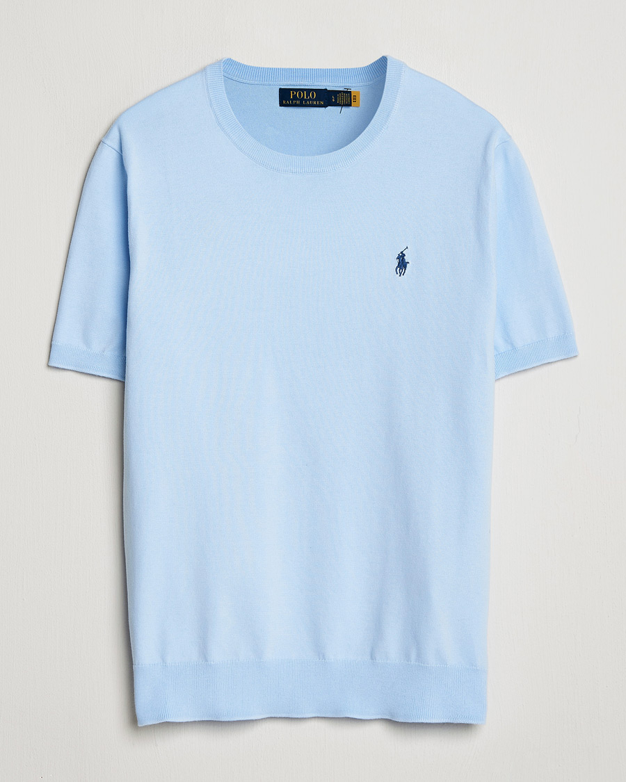 Herr | T-Shirts | Polo Ralph Lauren | Knitted Short Sleeve T-Shirt Office Blue