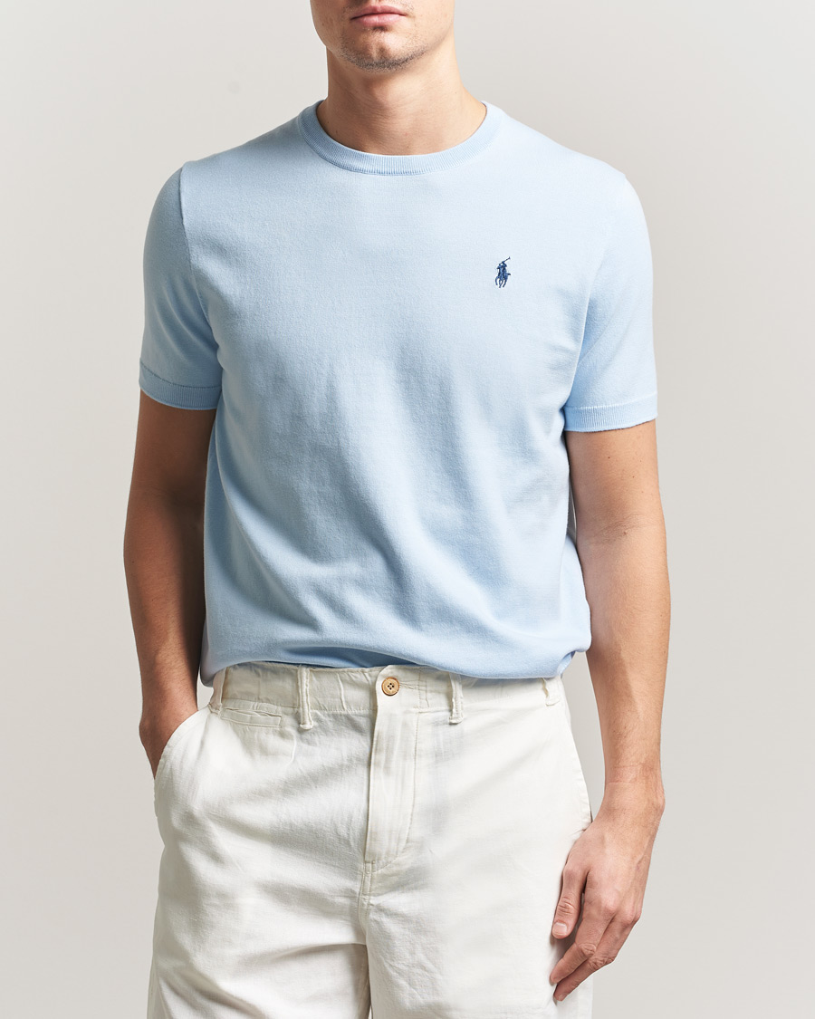 Herr | T-Shirts | Polo Ralph Lauren | Knitted Short Sleeve T-Shirt Office Blue
