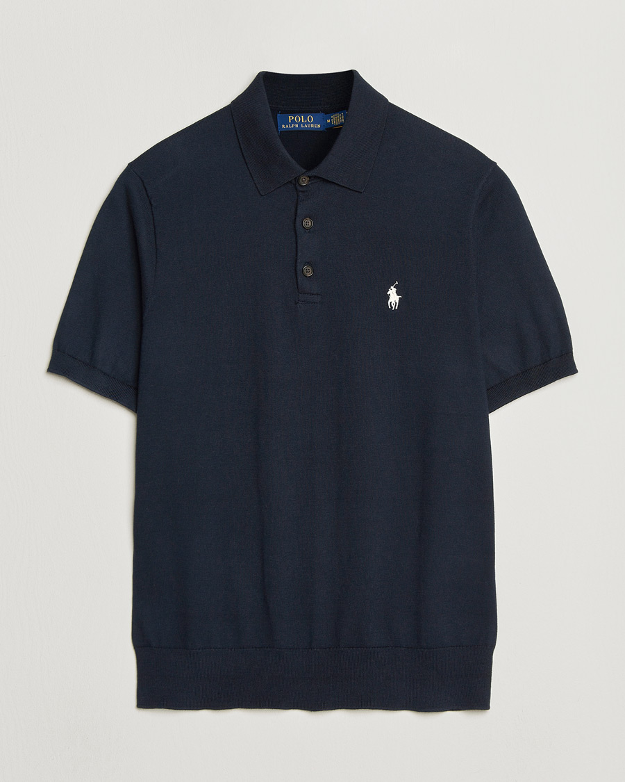 Herr | Pikéer | Polo Ralph Lauren | Knitted Short Sleeve Polo Hunter Navy