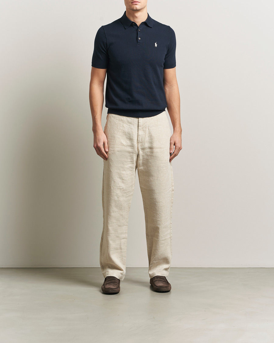 Herr | Pikéer | Polo Ralph Lauren | Knitted Short Sleeve Polo Hunter Navy