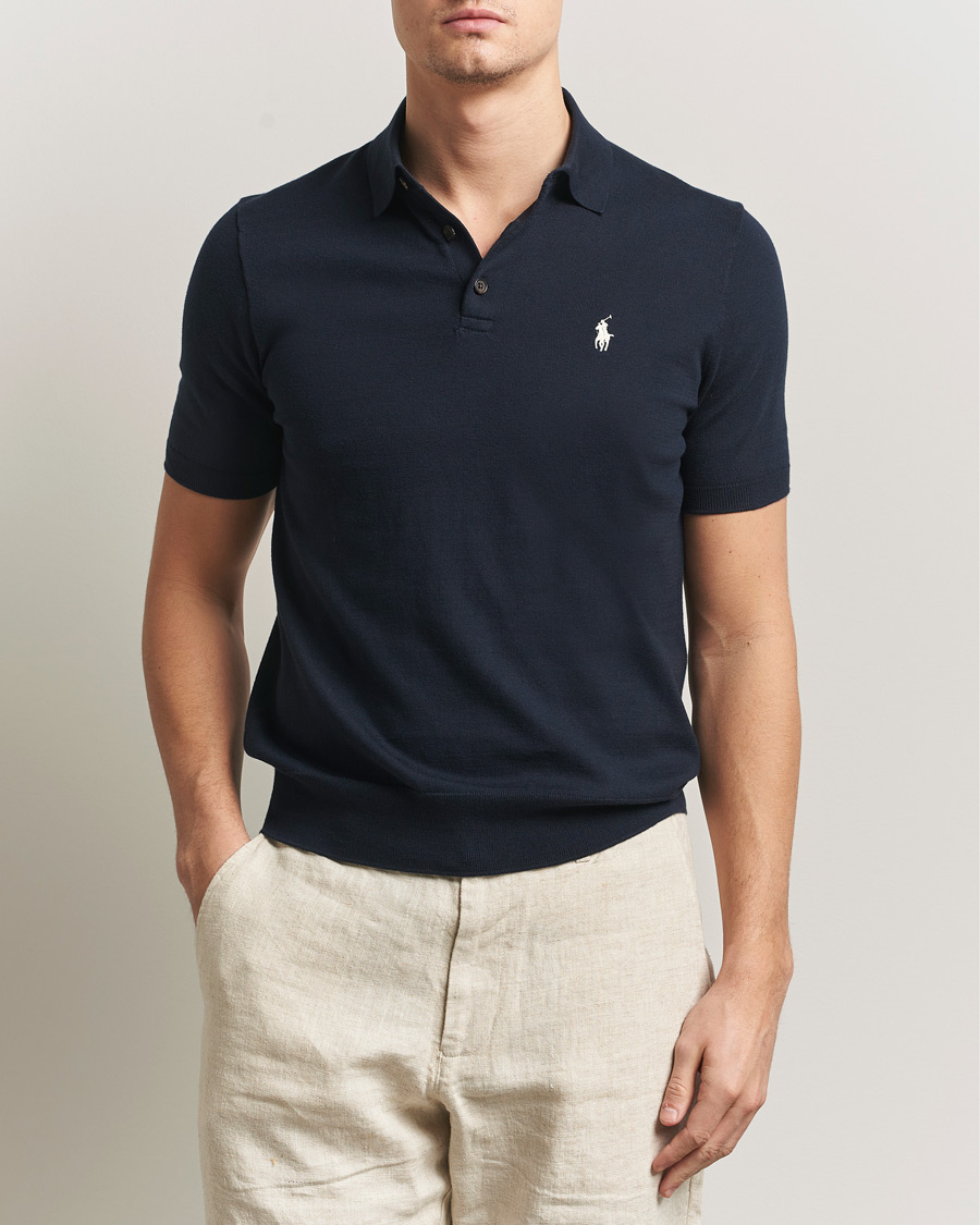 Herr | Pikéer | Polo Ralph Lauren | Knitted Short Sleeve Polo Hunter Navy