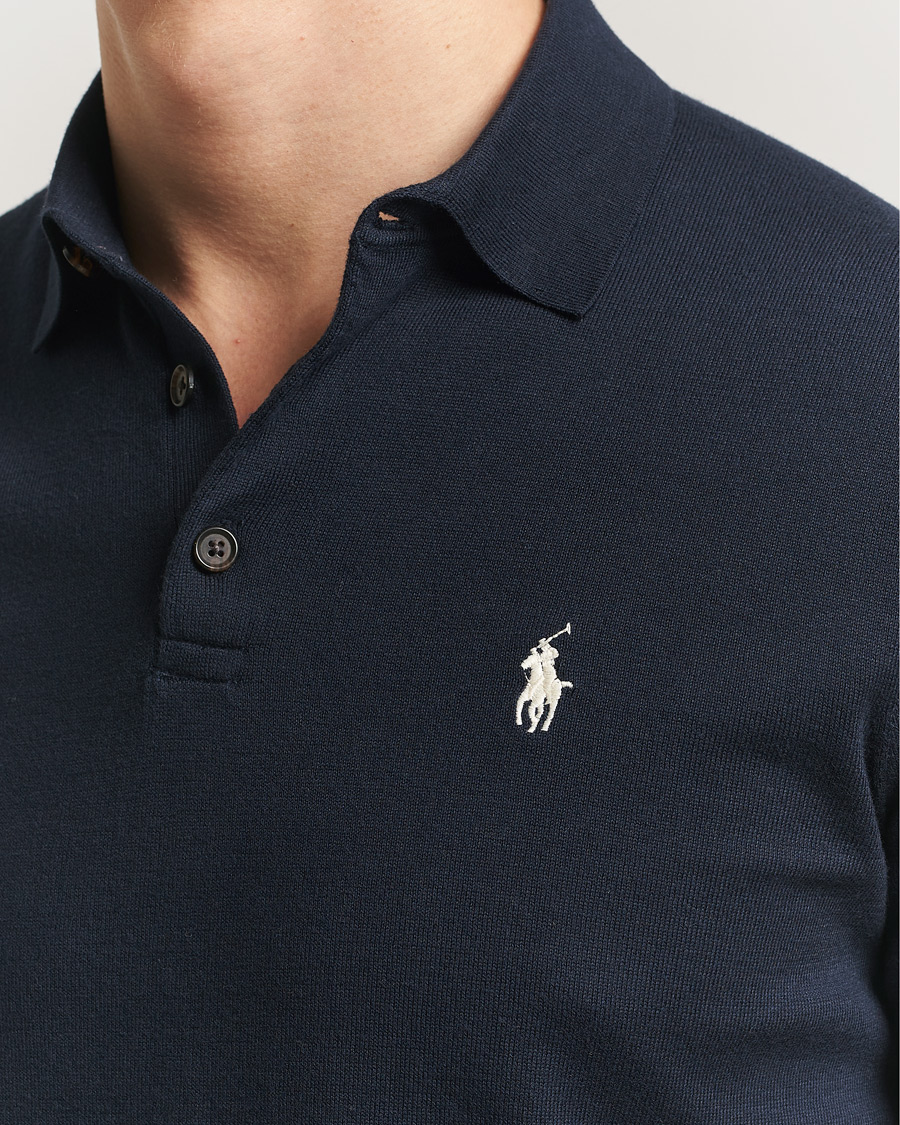Herr | Pikéer | Polo Ralph Lauren | Knitted Short Sleeve Polo Hunter Navy