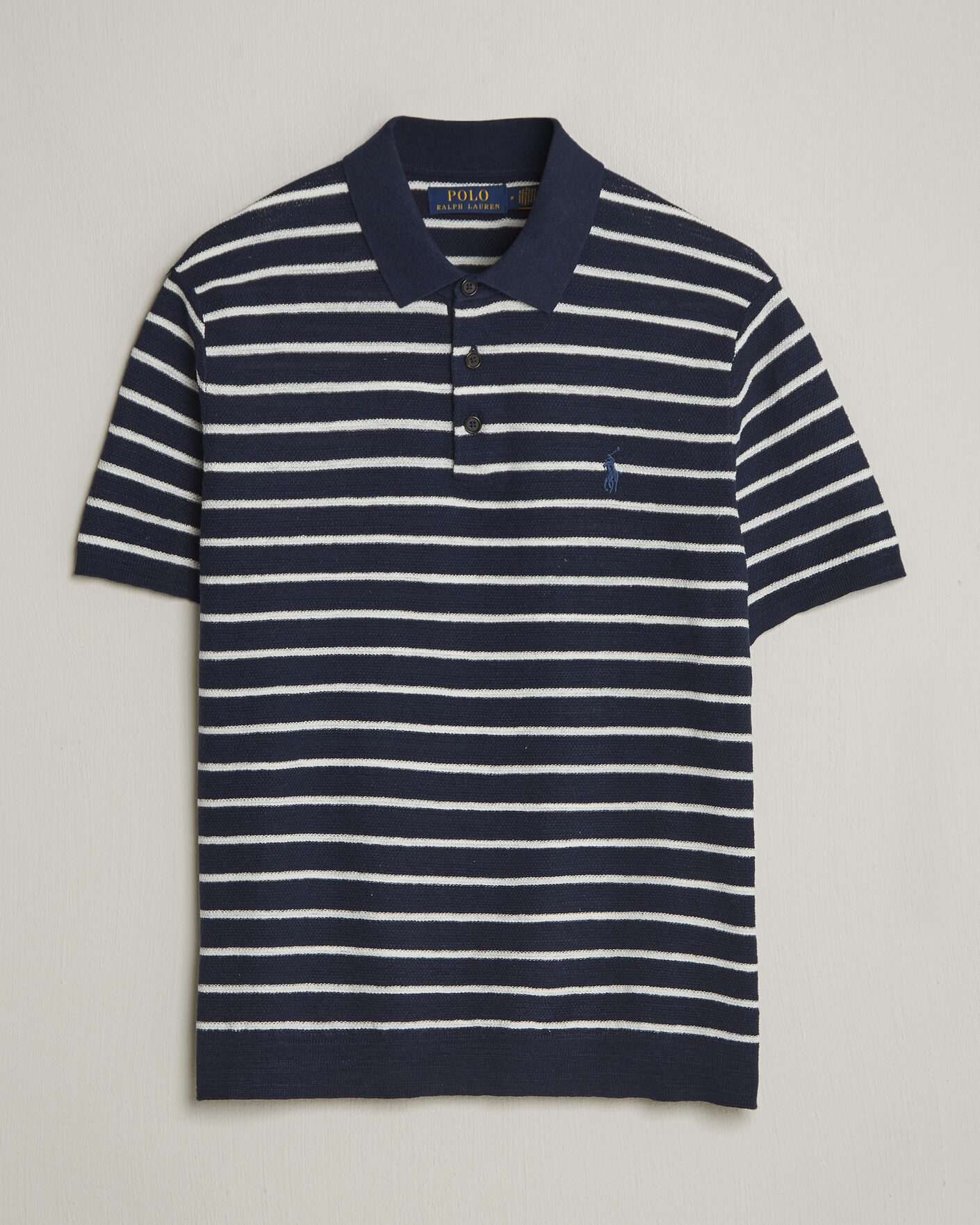 Herr | Pikéer | Polo Ralph Lauren | Cotton Blend Striped Polo Bright Navy Combo