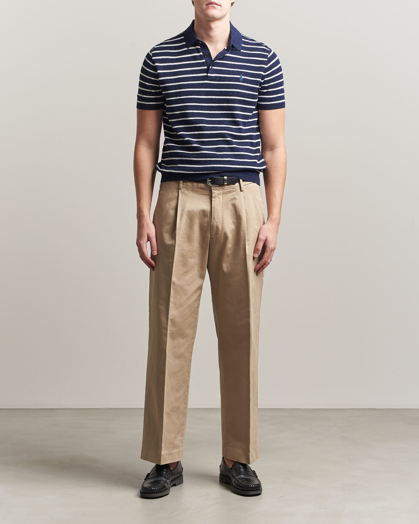 Herr | Pikéer | Polo Ralph Lauren | Cotton Blend Striped Polo Bright Navy Combo